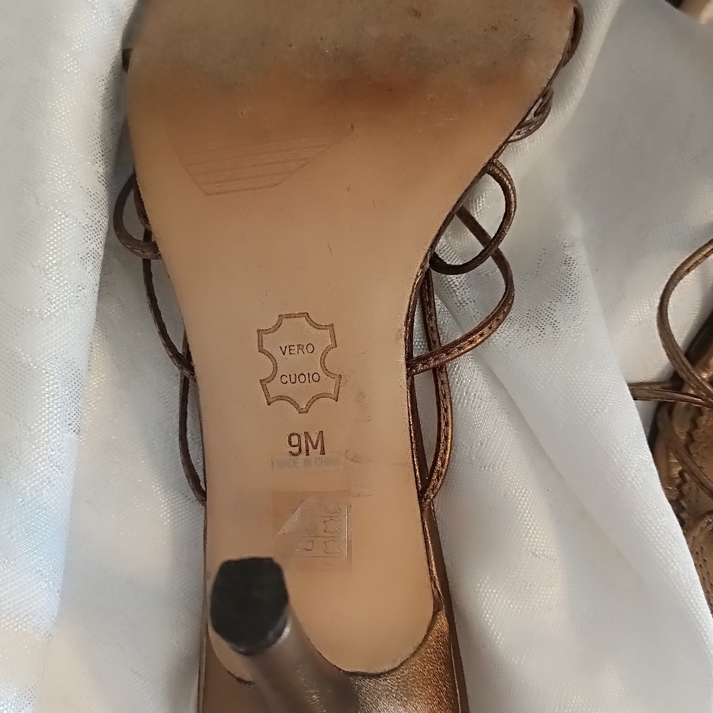 Tadashi bronze and crystal heel sandal size 9 - Picture 5 of 7